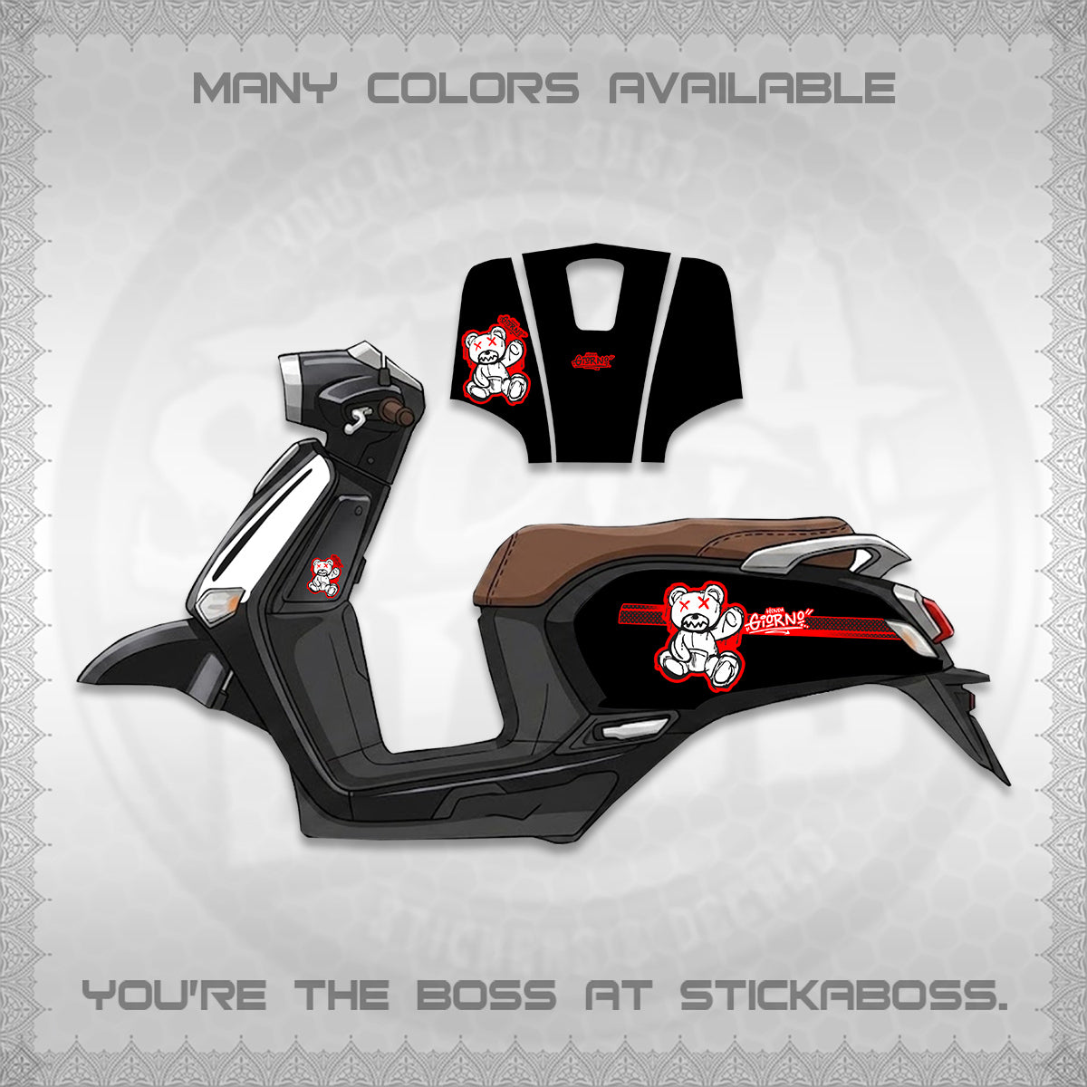 GIORNO 125 DECALS (2026 TEDDY LUX DESIGN) STICKER DECALS BY STICKABOSS