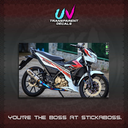 【PREMIUM UV PRINT】TRANSPARENT RAIDER 150 Fi SATRIA DECALS (2026 NTN N22)STICKER By STICKABOSS