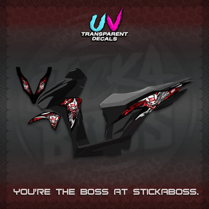 CLICK 125 V2 UV TRANSPARENT DECALS (2026 NEW RCB 2.0 DESIGN) STICKER KITS BY STICKABOSS