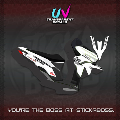 CLICK 125 V3 UV TRANSPARENT DECALS (2026 30TH ANNIVERSARY RACING DESIGN) STICKER DECALS By STICKABOSS