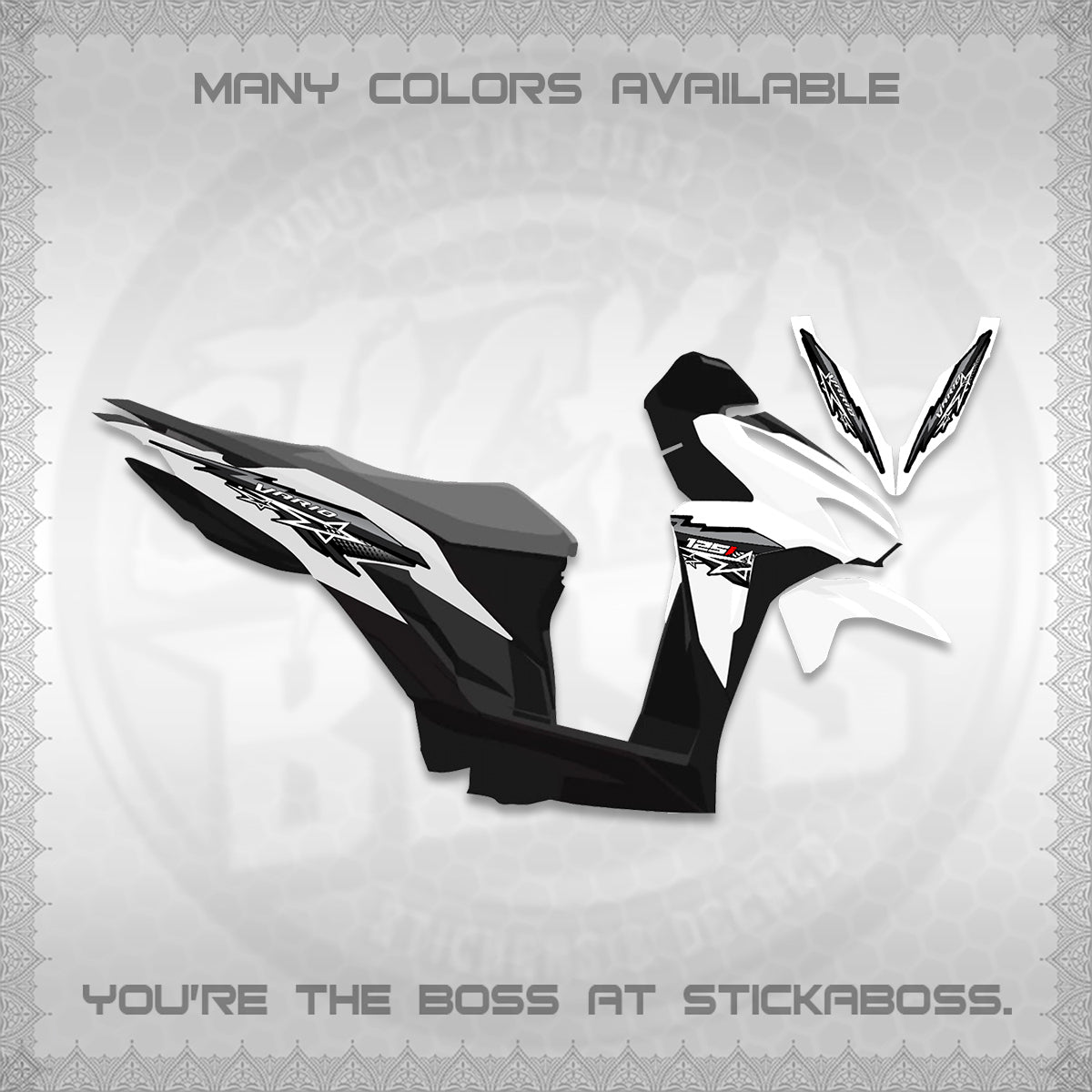 CLICK V2 INDO VARIO DECALS (A0002 STAR DESIGN)STICKER DECALS By STICKABOSS