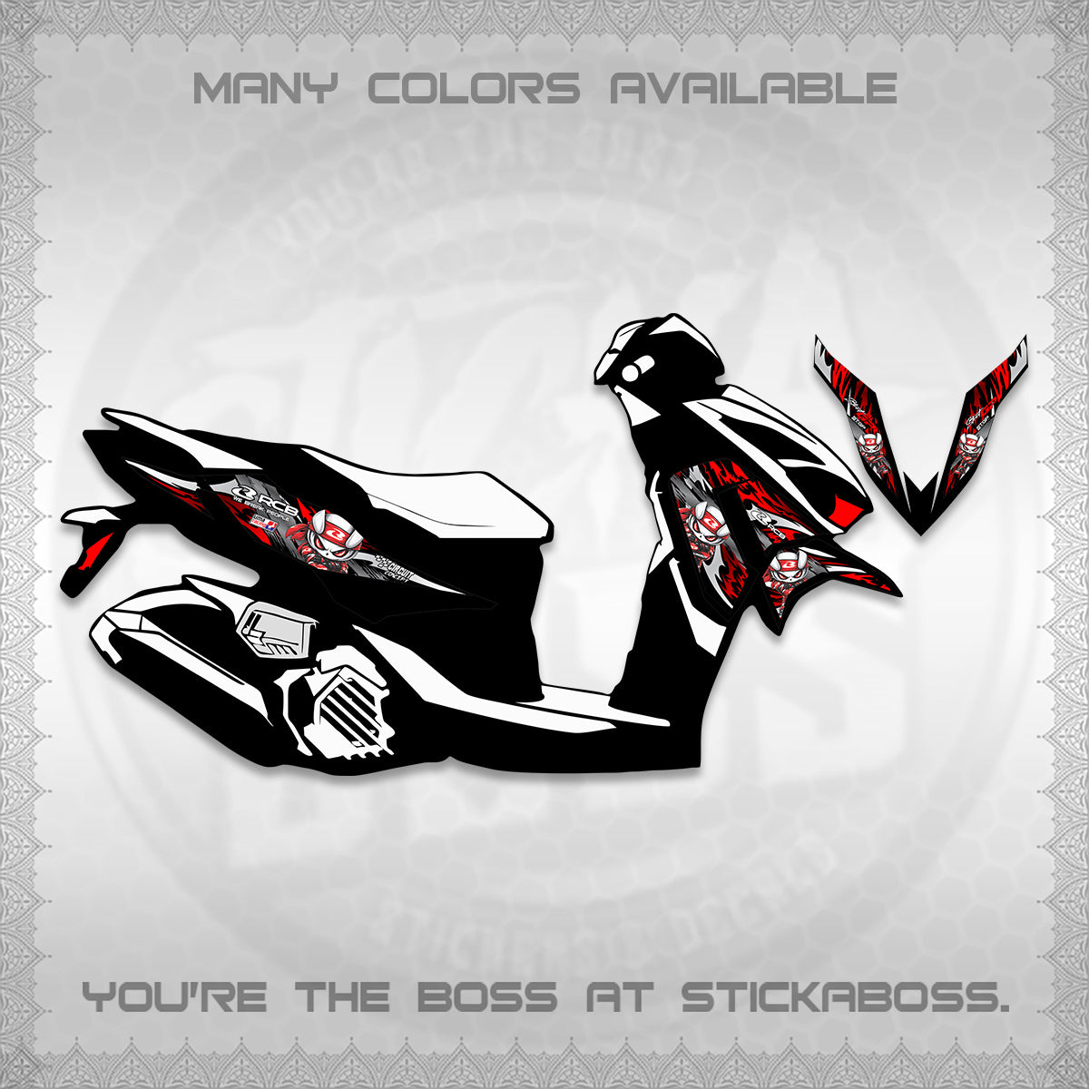 CLICK 125 V4 DECALS (2026 NEW RCB 2.0 DESIGN) STICKER KITS BY STICKABOSS