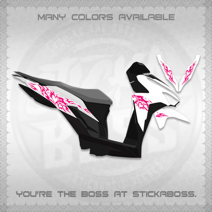 CLICK 125 V2 FOR WHITE DECALS (2026 TRIBAL HEART DESIGN) STICKER KITS BY STICKABOSS