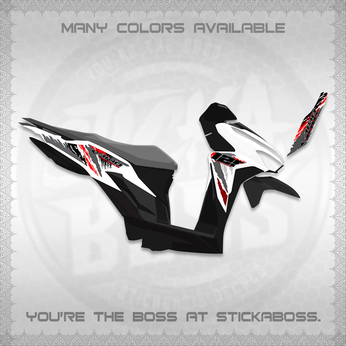 CLICK 125 V2 VARIO FOR WHITE DECALS (2022 SPLASH SPECIAL) STICKER KITS BY STICKABOSS