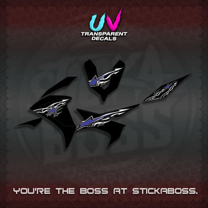 AEROX  V3 INDO UV TRANSPARENT DECALS(0005 RISING STAR)STICKER DECALS By STICKABOSS