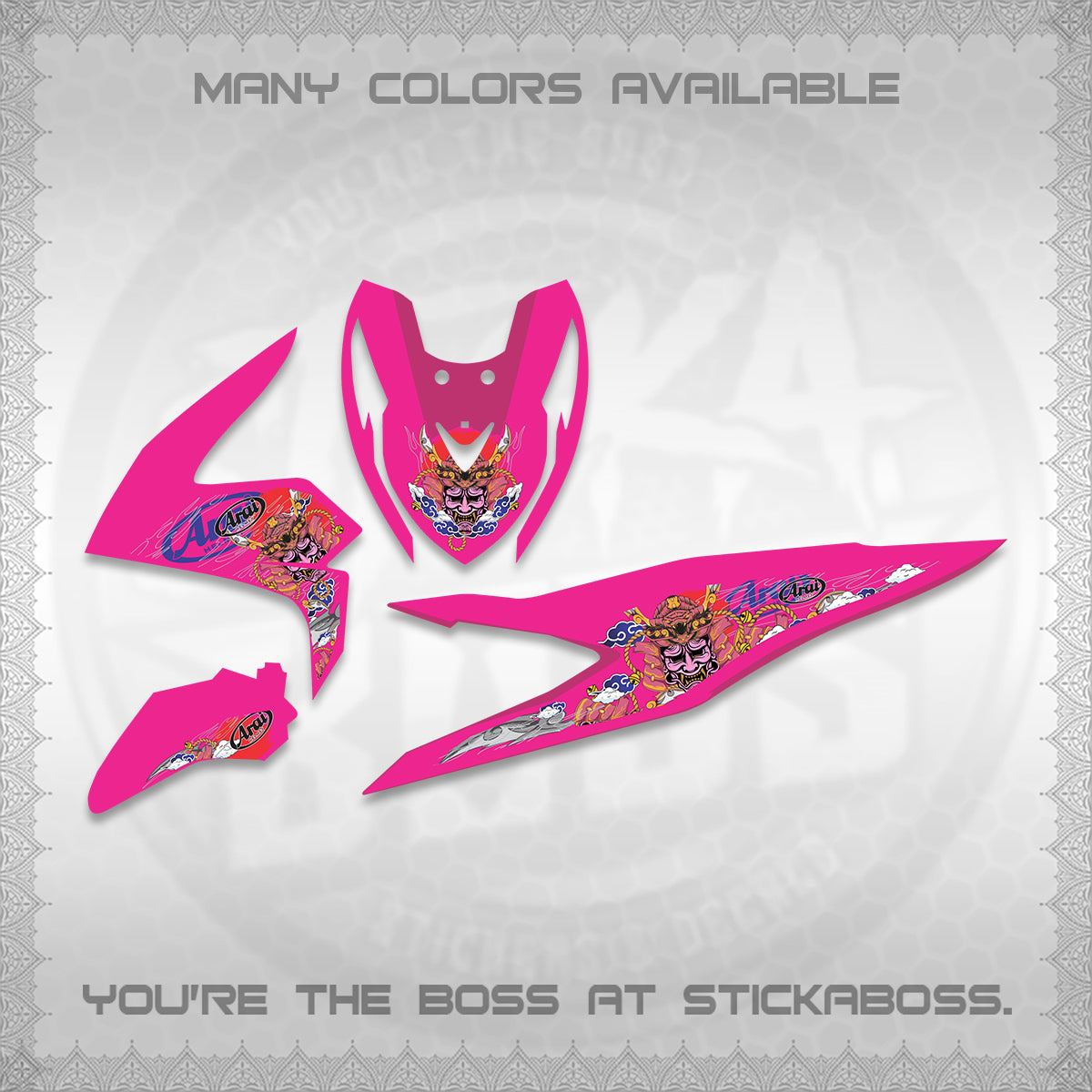 BEAT FI INDO FOR WHITE DECALS (2026 NEW SAMURAI MOTIF) STICKER KITS BY STICKABOSS