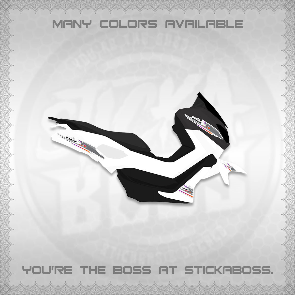 NMAX V1 FOR WHITE THAI-INDO DECALS (THMI 02 DESIGN)STICKER DECALS By STICKABOSS