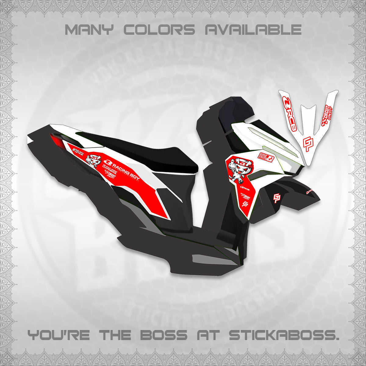 CLICK V3 DECALS (2026 RACE ZOMBIE DESIGN)STICKER DECALS By STICKABOSS