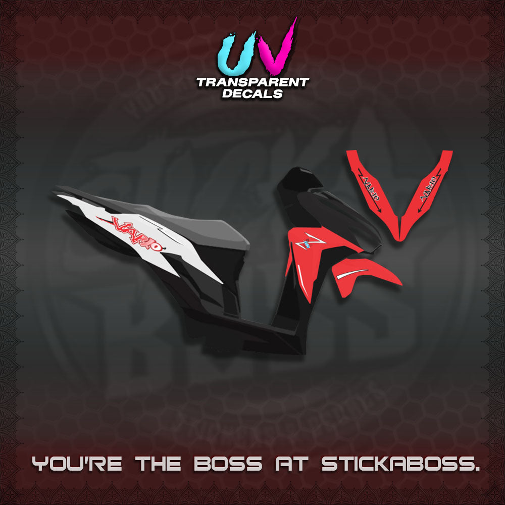 CLICK V2 INDO/MALAY UV TRANSPARENT VARIO DECALS (GRAFITY VARIO MOTIF)STICKER DECALS By STICKABOSS