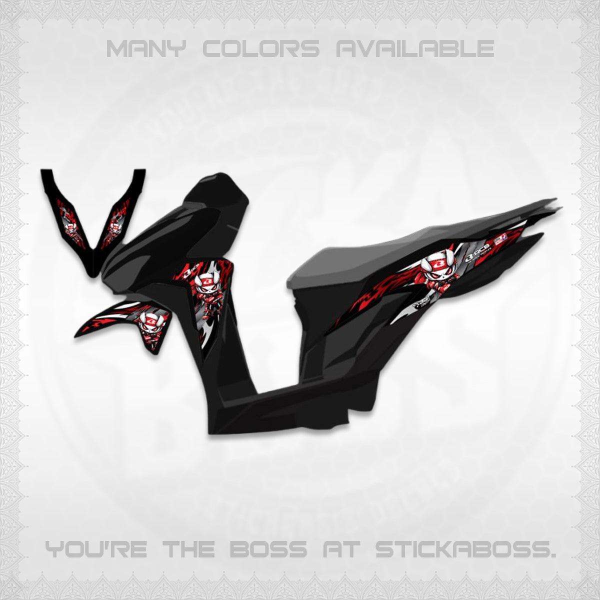 CLICK 125 V2 DECALS (2026 NEW RCB 2.0 DESIGN) STICKER KITS BY STICKABOSS