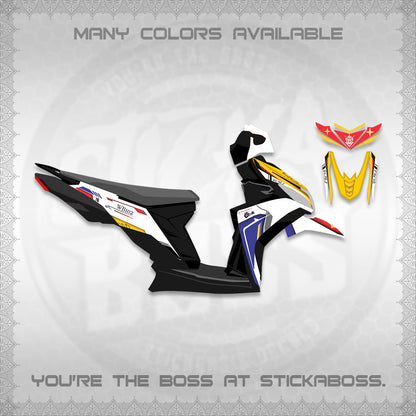 MIO I 125 FULL DECALS (WB102 ROBO DESIGN) STICKER KITS BY STICKABOSS