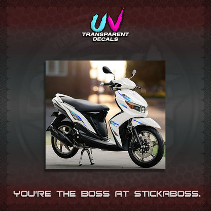 【PREMIUM UV PRINT】TRANSPARENT MIO SOUL I 115 GT INDO DECALS(0002 DESIGN)STICKER DECALS By STICKABOSS