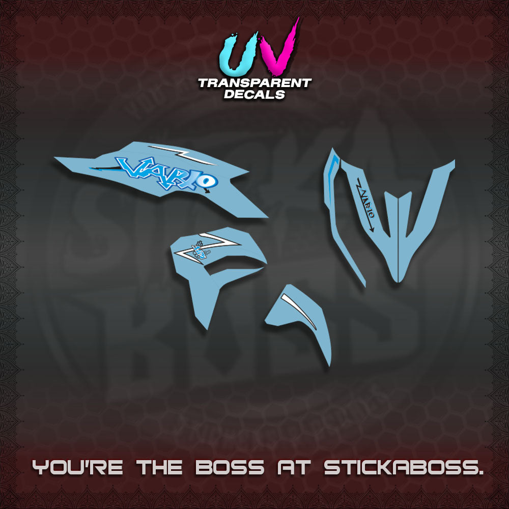 CLICK V3 UV TRANSPARENT INDO VARIO DECALS (STRIPPING GRAFITY MOTIF)STICKER DECALS By STICKABOSS