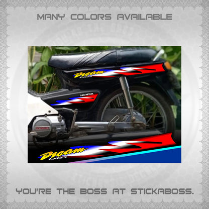 HONDA DREAM EXCESS STOCK DECALS (001 Design)STICKER DECALS By STICKABOSS (Copy)
