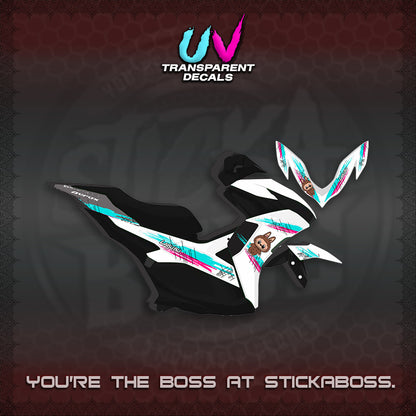 AEROX V2 UV TRANSPARENT DECAL(STUFF TOY 2 TONE)STICKER DECALS By STICKABOSS