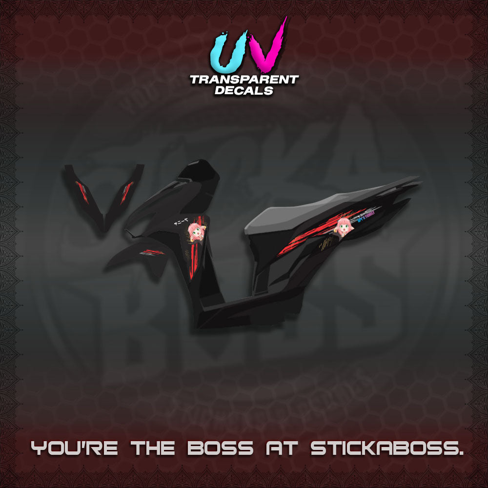 CLICK V2  UV TRANSPARENT DECALS (ANYA JAPAN NEW)STICKER DECALS By STICKABOSS