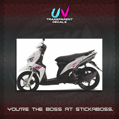 MIO SOUL I 115 GT INDO UV TRANSPARENT DECALS(0005 DESIGN)STICKER DECALS By STICKABOSS