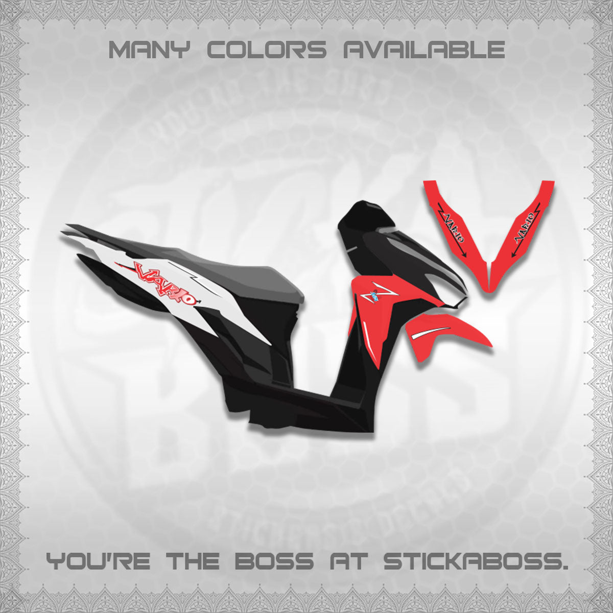 CLICK V2 INDO/MALAY VARIO DECALS (GRAFITY VARIO MOTIF)STICKER DECALS BY STICKABOSS