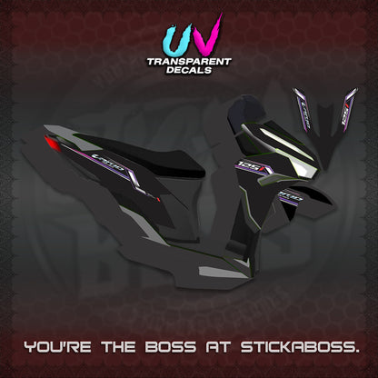 CLICK V3 VARIO STRIPING UV TRANSPARENT DECALS (2026 SPORTS RACE DESIGN) STICKER KITS BY STICKABOSS