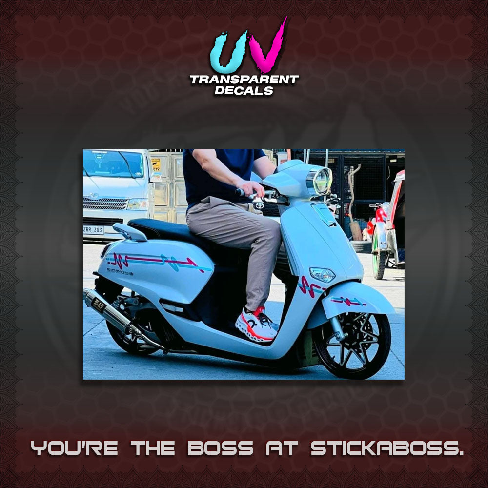 HONDA GIONO UV TRANSPARENT DECALS (PINSTRIPING DESIGN)STICKER DECALS By STICKABOSS