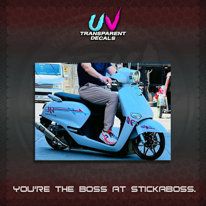 HONDA GIONO UV TRANSPARENT DECALS (PINSTRIPING DESIGN)STICKER DECALS By STICKABOSS