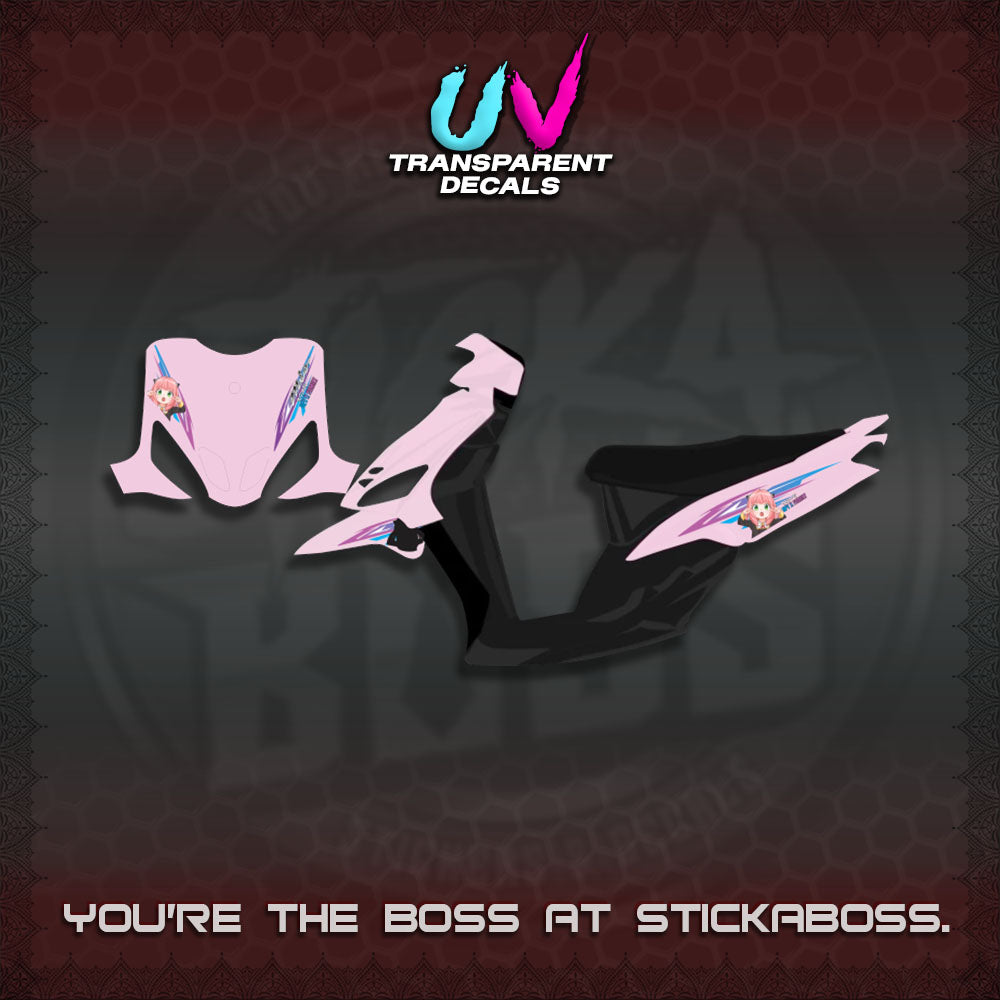 MIO SPORTY UV TRANSPARENT DECALS (2026 ANYA MOTIF DESIGN)STICKER DECALS By STICKABOSS