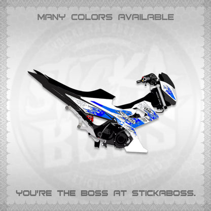 RAIDER 150 CARB SATRIA  FOR WHITE DECALS (ARAI API NEW TERBARU MOTIF)STICKER DECALS By STICKABOSS