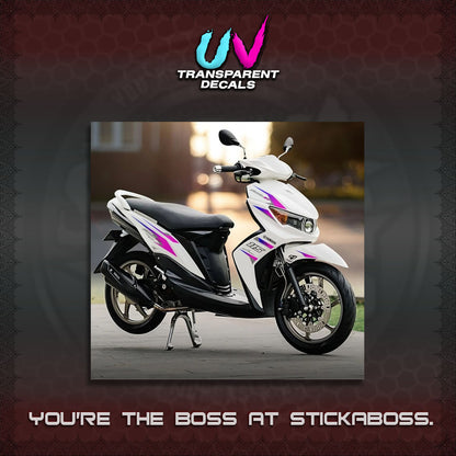 MIO SOUL I 115 GT INDO UV TRANSPARENT DECALS(0003 DESIGN)STICKER DECALS By STICKABOSS