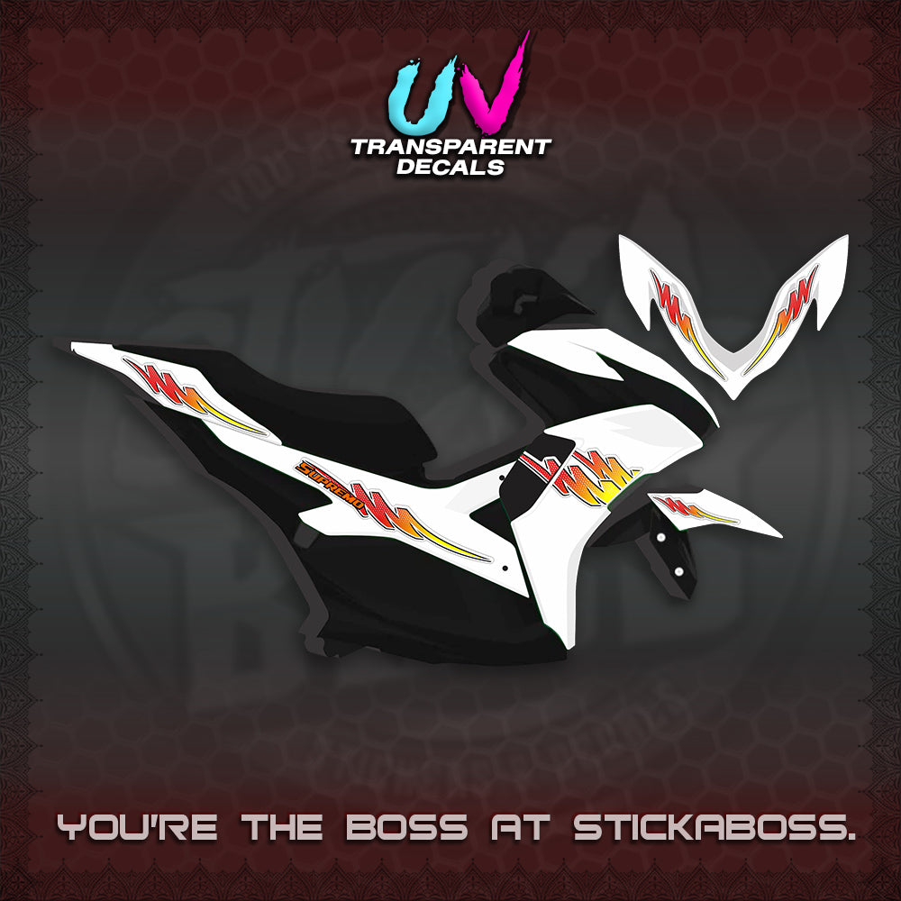 AEROX V2 UV TRANSPARENT STRIPING DECALS (2 TONE PUTRA VIRDIAN)STICKER DECALS By STICKABOSS (Copy)