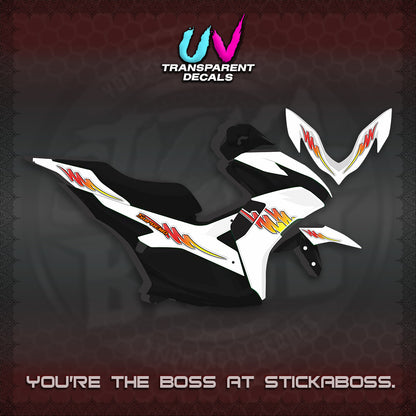 AEROX V2 UV TRANSPARENT STRIPING DECALS (2 TONE PUTRA VIRDIAN)STICKER DECALS By STICKABOSS (Copy)