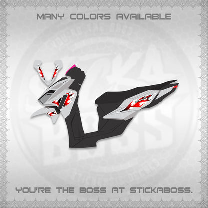 CLICK 125 V4 FOR WHITE VARIO DECALS (2026 MOTIF FLAME 1 TONE)STICKER DECALS By STICKABOSS