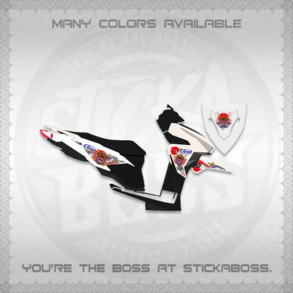 CLICK 125 V1 VARIO FOR WHITE DECALS (2026 NEW SAMURAI MOTIF) STICKER KITS BY STICKABOSS