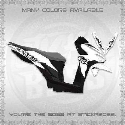 CLICK 125 V2 FOR WHITE DECALS (2026 STRIPING HEART DESIGN) STICKER KITS BY STICKABOSS