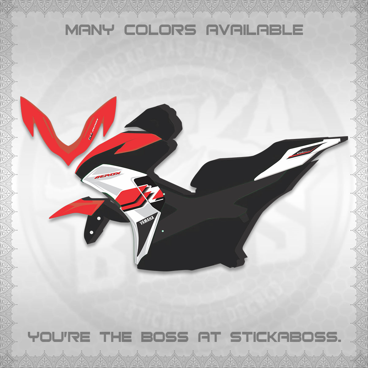 AEROX V2 DECALS (70th ANNIVERSARY DESIGN) STICKER DECALS By STICKABOSS (Copy) (Copy) (Copy) (Copy) (Copy)