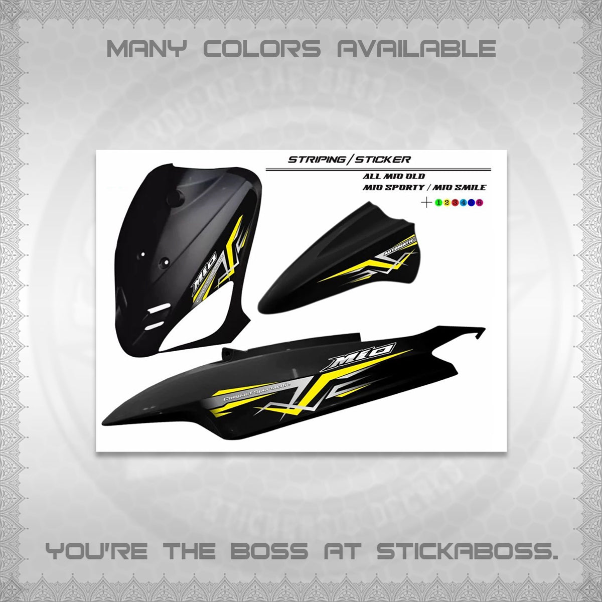 MIO SPORTY  SMILE INDO DECALS FOR WHITE (A24 VARIASI) STICKER DECALS BY STICKABOSS