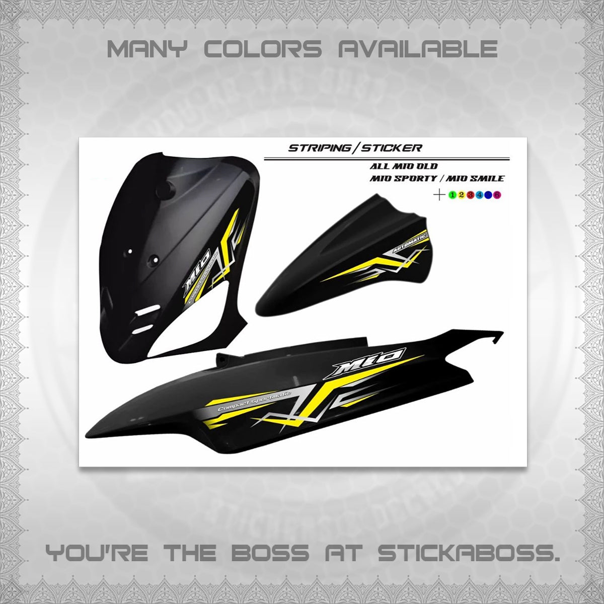 MIO SPORTY  SMILE INDO DECALS (A24 VARIASI)STICKER DECALS BY STICKABOSS (Copy)