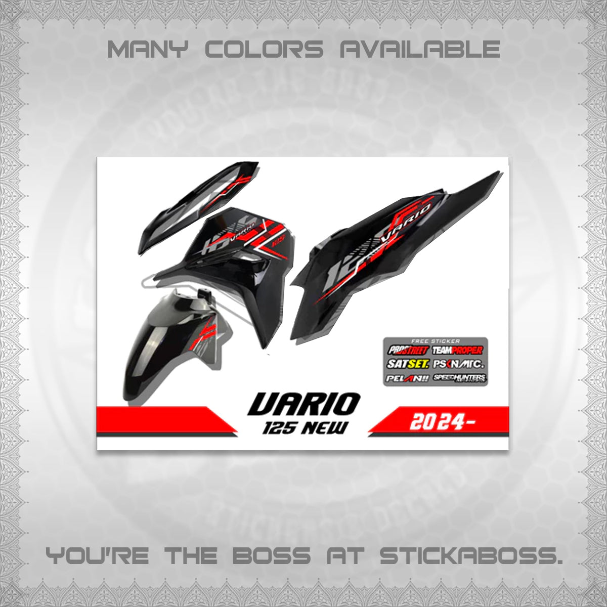 CLICK 125 V3 VARIO DECALS (2024 STRIPING MINIMALIST 001) STICKER DECALS By STICKABOSS (Copy) (Copy)