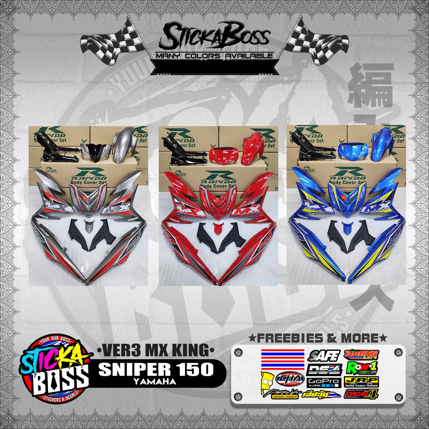 SNIPER 150 DECALS ( VER3 MX KING )【WITH FREEBIES】