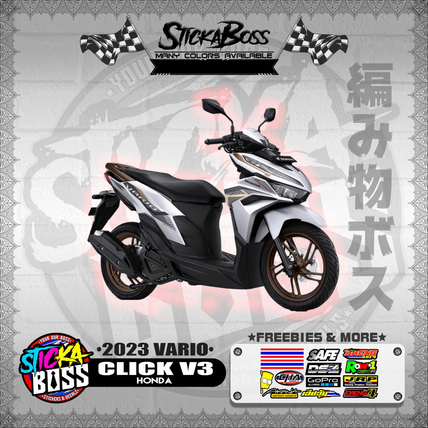 CLICK V3 STOCK DECALS ( 2023 VARIO )【WITH FREEBIES】
