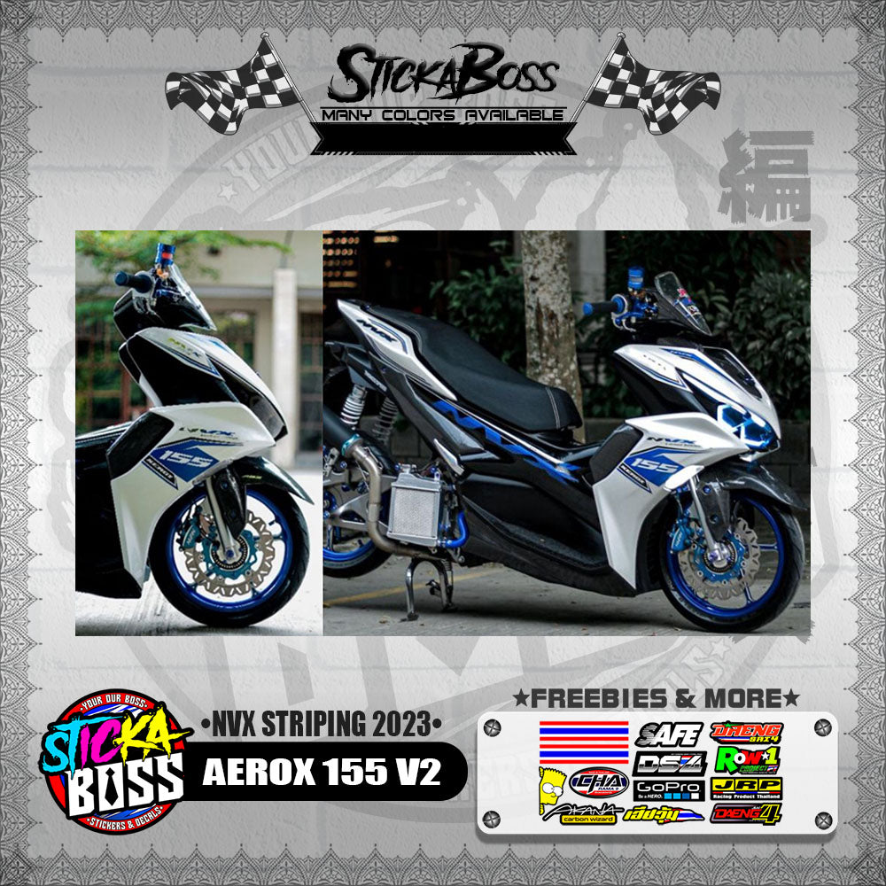 AEROX 155 V2 DECALS ( NVX STRIPING 2023 )【WITH FREEBIES】