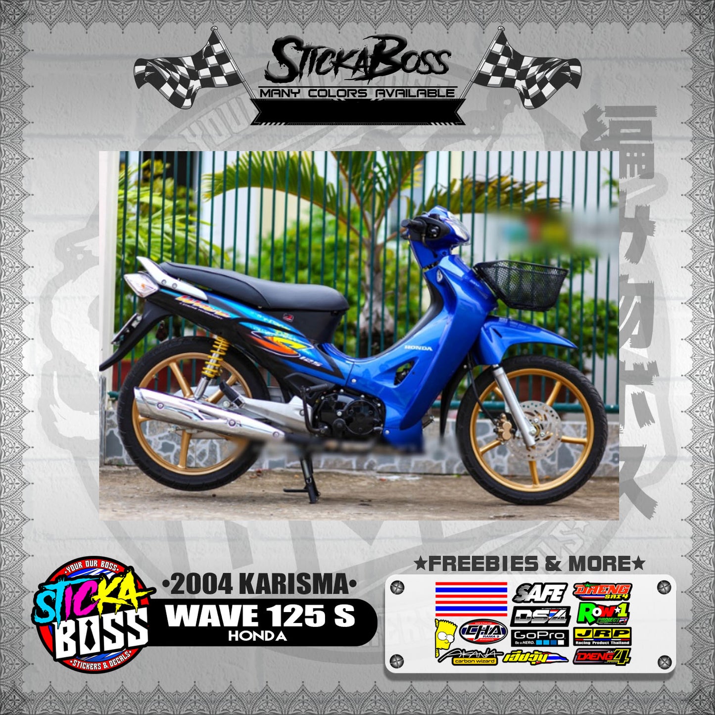 WAVE 125 S DECALS ( 2004 KARISMA )【WITH FREEBIES】