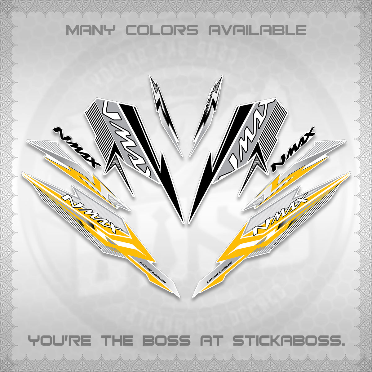 NMAX V2 FOR WHITE DECALS (2026 VARIO STYLE) STICKER DECALS By STICKABOSS