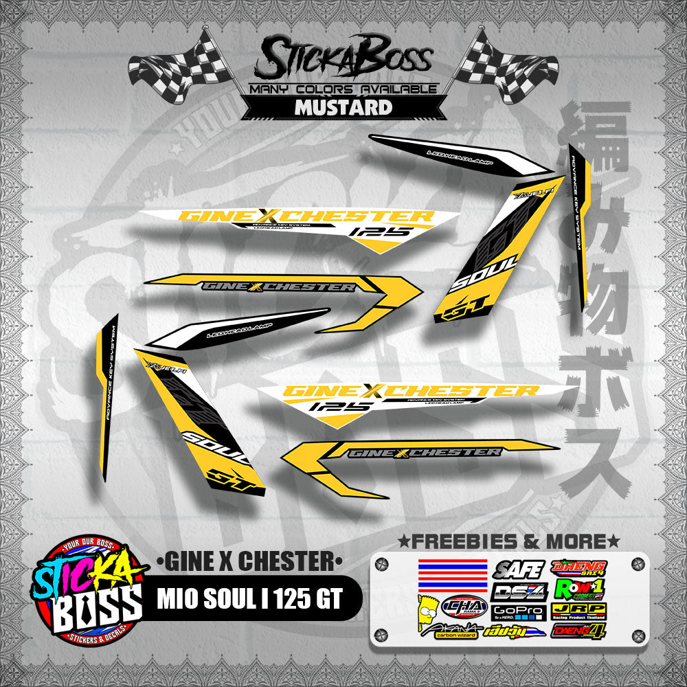 MIO SOUL I 125 GT DECALS ( GINE X CHESTER )【WITH FREEBIES】