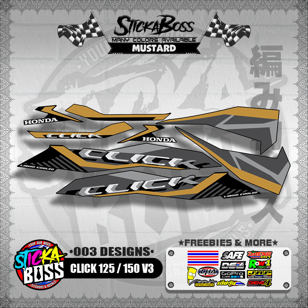 CLICK 125 / 150 V3 STOCK DECALS ( 003 DESIGNS )【WITH FREEBIES】