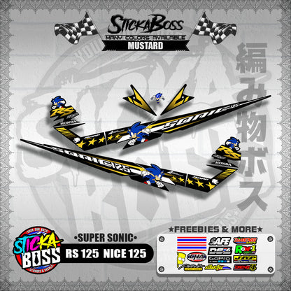 RS 125  / NICE 125 DECALS ( SUPER SONIC )【WITH FREEBIES】