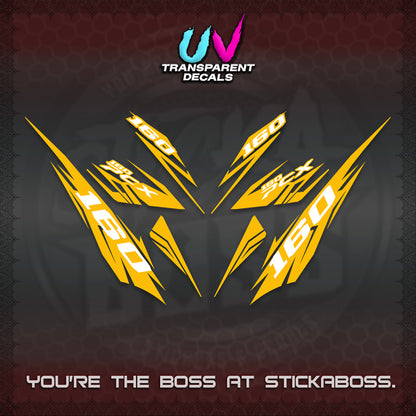 PCX 150 160 INDO UV TRANSPARENT DECALS (2026 NEW 08 DESIGN) STICKER DECALS By STICKABOSS