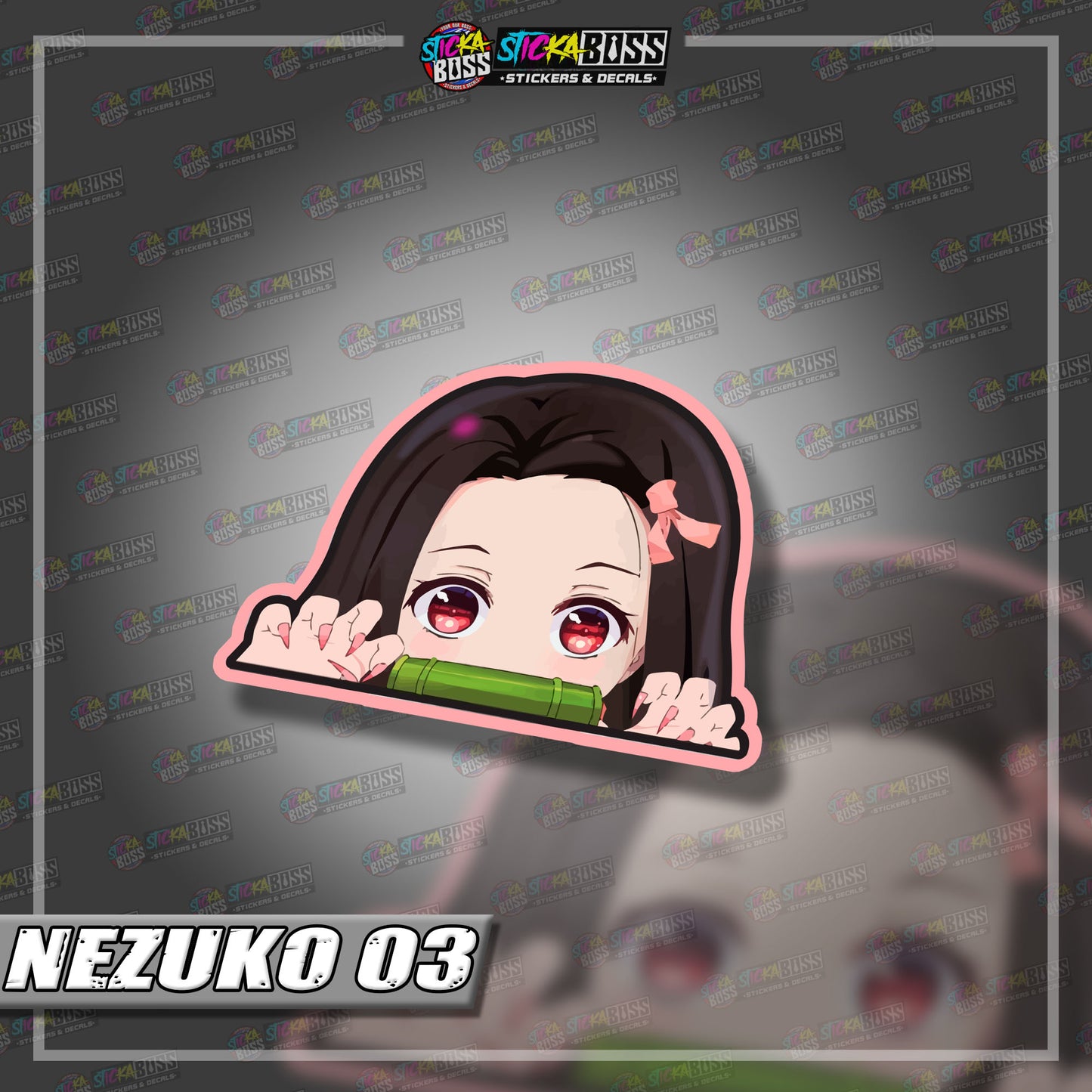 DEMON SLAYER PART 1 | ANIME PEEKER STICKER【VINYL PRINTED】( LAMINATED / WATERPROOF )