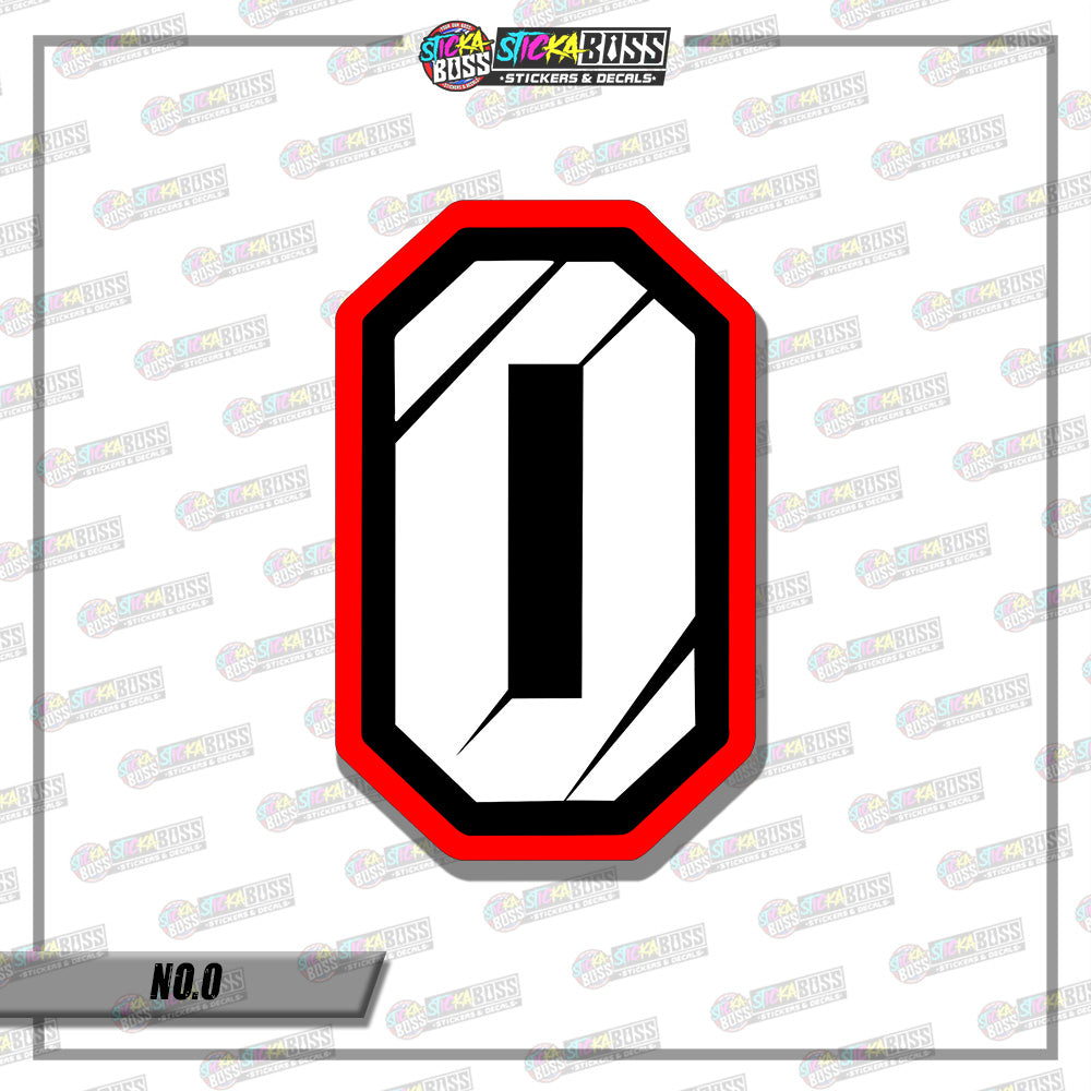 RACING NUMBER 5.5 INCHES (SMALL PRINT STICKER DECALS )