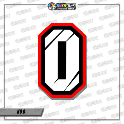 RACING NUMBER 5.5 INCHES (SMALL PRINT STICKER DECALS )