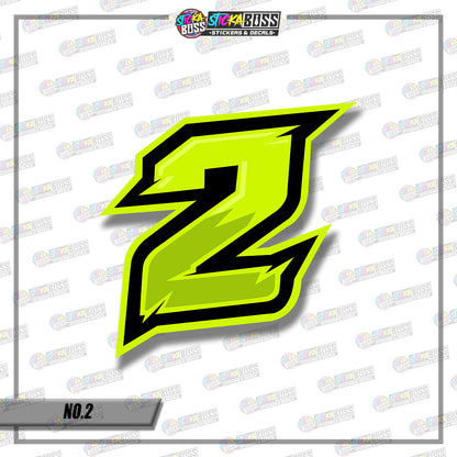 RACING NUMBER DESIGN02  8INCHES SIZE (SMALL PRINT STICKER DECALS )